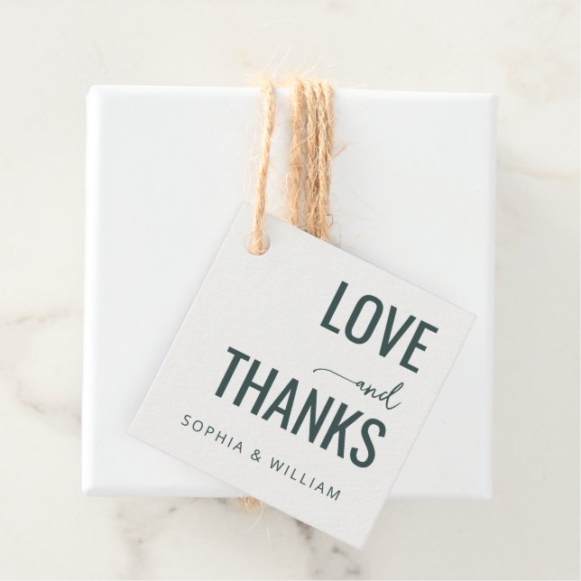Elegante grüne Liebe Dankeschön Geschenkanhänger (Beispiel)