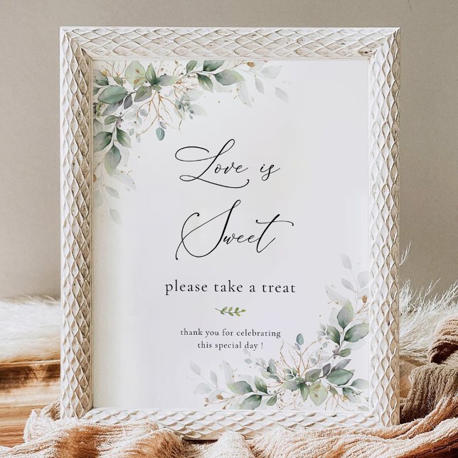 Elegante Grüne Liebe ist süß Schild (Von Creator hochgeladen)