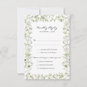Elegante Grüne Mahlzeiten RSVP Karte