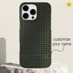 Elegante grüne Metallpunkte-Linien-Muster mit indi iPhone 16 Pro Max Hülle