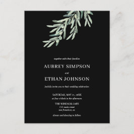 Elegante Grüne Olive Wedding Einladungspostkarte