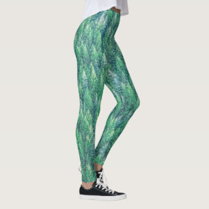 Elegante Grüne Pinien Leggings