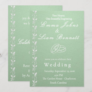 Elegante grüne Pistazien-Hochzeitseinladung Einladung