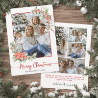 Elegante Grüne Rotband Foto Weihnachten