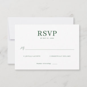 Elegante grüne RSVP-Karte RSVP Karte