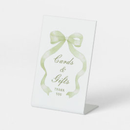 Elegante grüne Schleifenkarten & Geschenke Sockelschild
