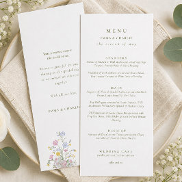 Elegante grüne Schrift Hochzeit doppelseitig Menükarte