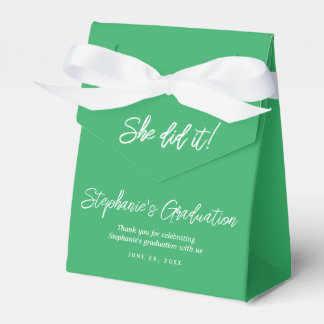 Elegante Grüne Sie hats geschafft Abschlussfeier Geschenkschachtel
