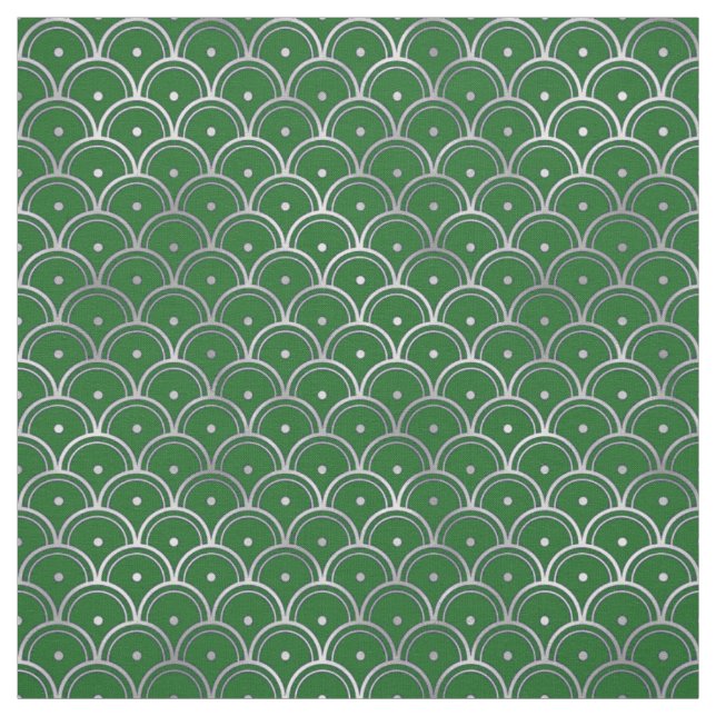 Elegante Grüne Silber im Tessin Stoff (Muster)