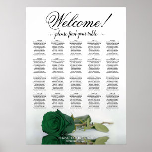 Elegante grüne Smaragdrose 20 Sitzordnung für Tisc Poster