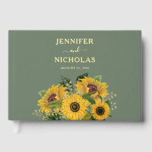 Elegante grüne Sonnenblume Hochzeit Gold