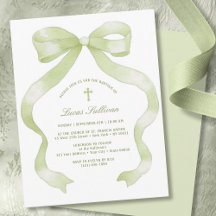 Elegante grüne Taufe mit Schleife