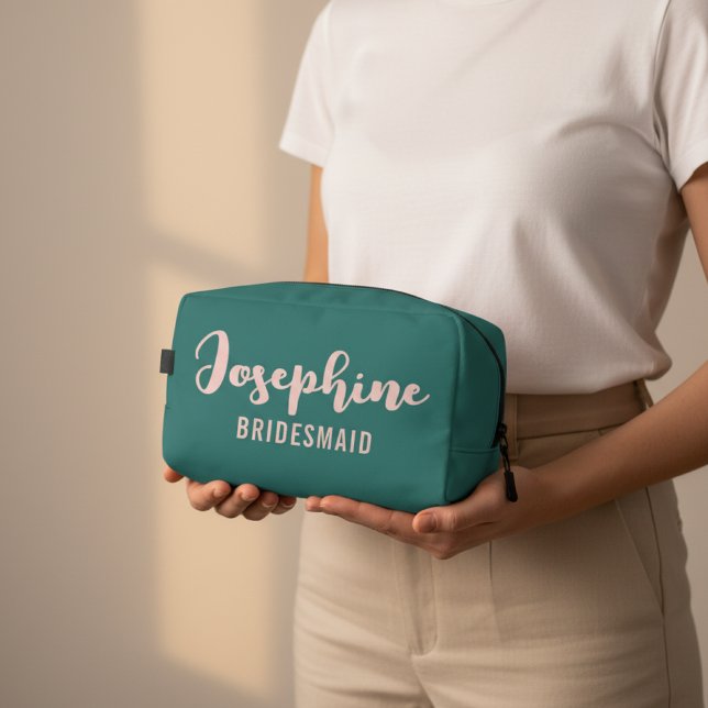 Elegante grüne Toilettentasche für Brautjungfern n Waschbeutel (Bride Squad Makeup Bag – Custom Bridal Party Cosmetic Gift for Bachelorette Weekend, Bride Bag Gift)