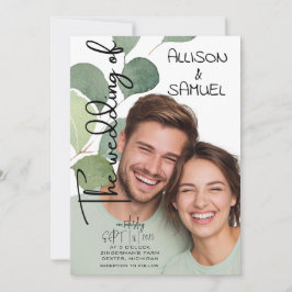 Elegante Grüne Umrandung Hochzeit Einladung