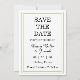 Elegante grüne Umrandung   Save The Date