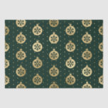 Elegante Grüne und goldene Foil Christmas Baubles Seidenpapier<br><div class="desc">Elegantes Design von Green und Gold Foil Christmas Baubles</div>