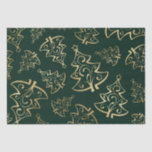 Elegante Grüne und goldene Imitate Foil Christmas  Seidenpapier<br><div class="desc">Elegante Green und Gold Imitate Foil Christmas Tree Design</div>