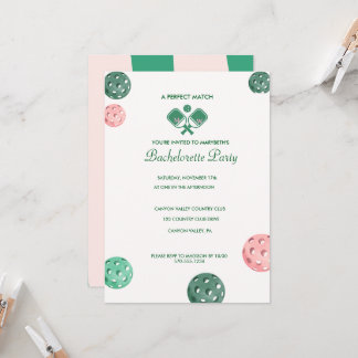 Elegante grüne und rosa Junggesellinnen-Abschiedse Einladung