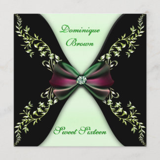 Elegante Grüne und Schwarze laden mit Einladung