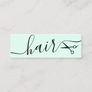 Elegante, grüne und schwarze Schere Mini Visitenkarte