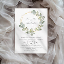 Elegante grüne Wasserfarben-Eukalyptus-Hochzeit