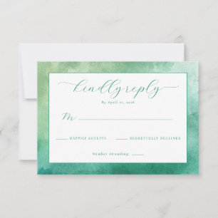 Elegante grüne Wasserfarben-RSVP RSVP Karte