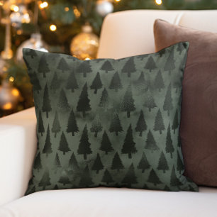 Elegante grüne Weihnachtsbäume Kissen