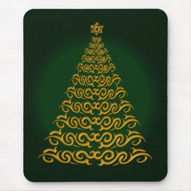 Elegante grüne Weihnachtsbaummousepad Mousepad (Vorne)