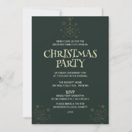 Elegante grüne Weihnachtsfeier-Einladung – Feierta Einladung