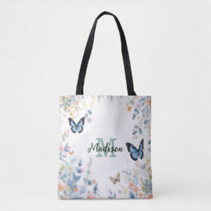 elegante Grüne Wildblume Boho Monogramm in Blüte