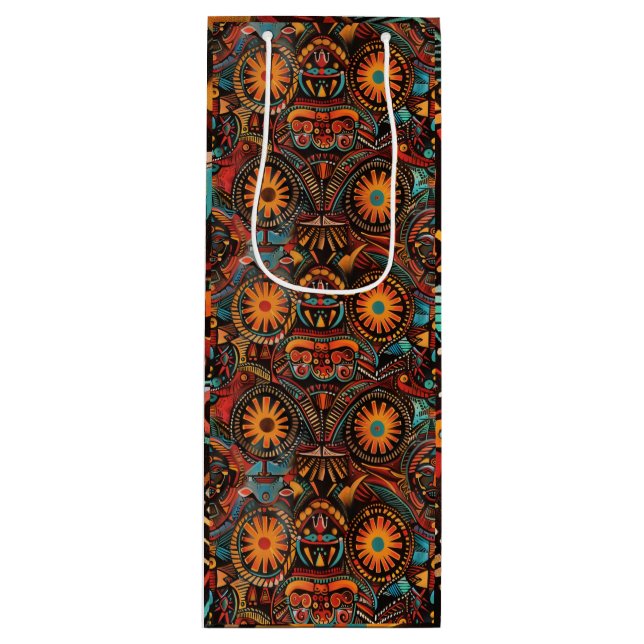 Elegante Grüne "Zeitlose Geschichte" Weinkultur un Geschenktüte Für Weinflaschen (Vorderseite)