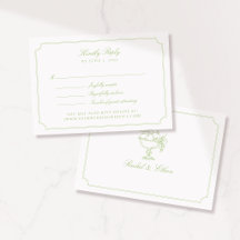 Elegante grüne Zitrus-Doppelrahmen-Hochzeits-RSVP-
