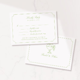 Elegante grüne Zitrus-Doppelrahmen-Hochzeits-RSVP- RSVP Karte