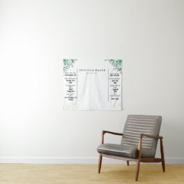 Elegante Grünflächen Blätter Flora Foto Stand Hint Wandteppich