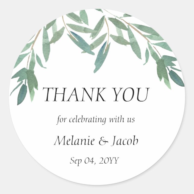 Elegante Grünfolien Runder Aufkleber (Vorderseite)