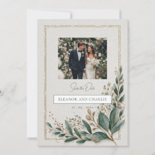 Elegante Grünpflanzen Save-the-Date-Einladung Save The Date