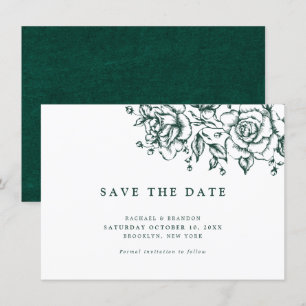 Elegante Grünpflanzen Save the Date im Grünen