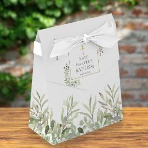 Elegante Grünpflanzen-Taufgeschenkbox Geschenkschachtel