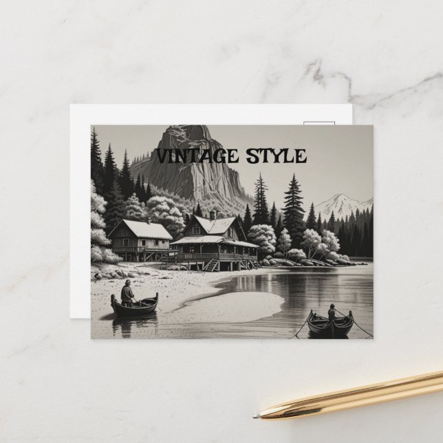 Elegante Grußkarte für jeden Anlass Postkarte (Vorderseite/Rückseite Beispiel)