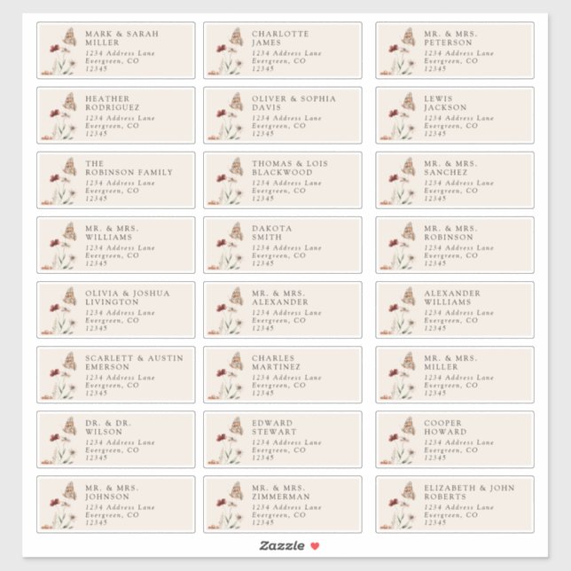 Elegante Guest Address Labels (Blatt)