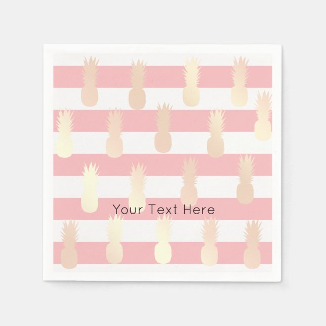 Elegante, gürtelförmige Ananas-Rose Serviette (Vorderseite)