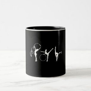Elegante Gymnastik Modernes Schwarz & Weiß Zweifarbige Tasse