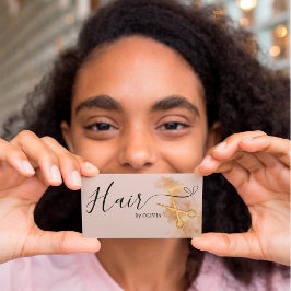 Elegante Haarbürsten Goldschere Chic Pink Visitenkarte