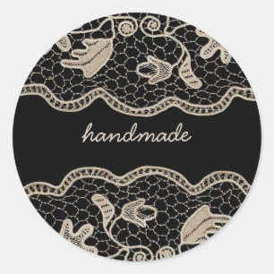 Elegante Häkelarbeit-Spitze Runder Aufkleber