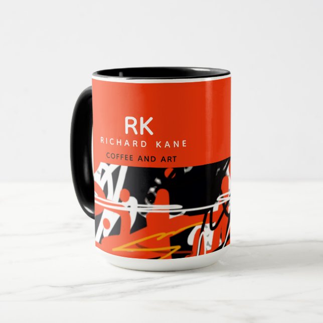 Elegante Halbrot Halbrote, halb Abstrakte Tasse mi (Vorderseite Links)
