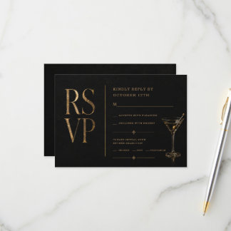 Elegante Halloween-Cocktail-RSVP-Einlagekarte RSVP Karte