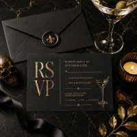Elegante Halloween-Cocktail-RSVP-Einlagekarte