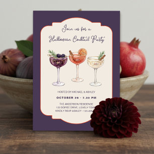 Elegante Halloween-Cocktailparty-Abendsoiree Einladung