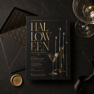 Elegante Halloween-Cocktailparty-Einladung Einladung