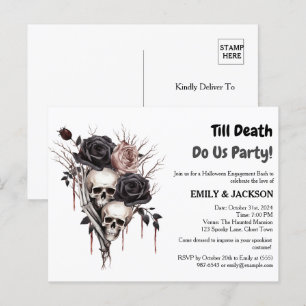 Elegante Halloween-Engagement Party Einladung Postkarte